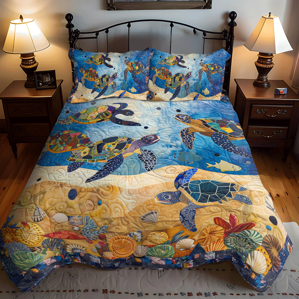 Underwater Odyssey 3-Piece Quilted Bedding Set - Single (59" x 70")
