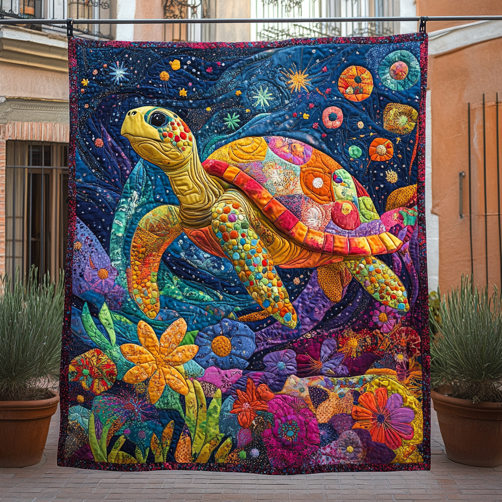 Underwater Odyssey Quilted Blanket - Throw (55" x 60")