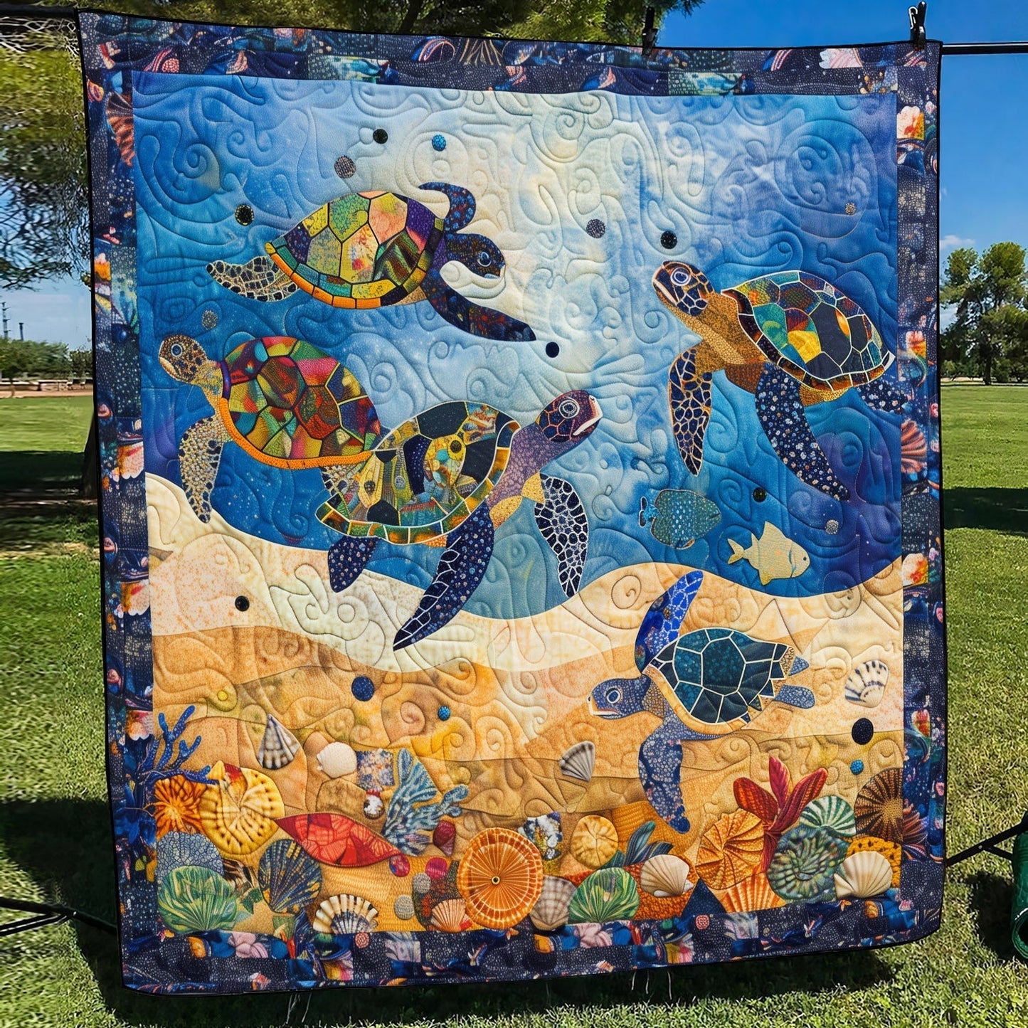 Underwater Odyssey Quilted Blanket - Throw (55" x 60")