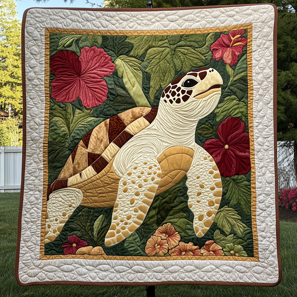 Underwater Shell Harmony Quilted Blanket - Throw (55" x 60")