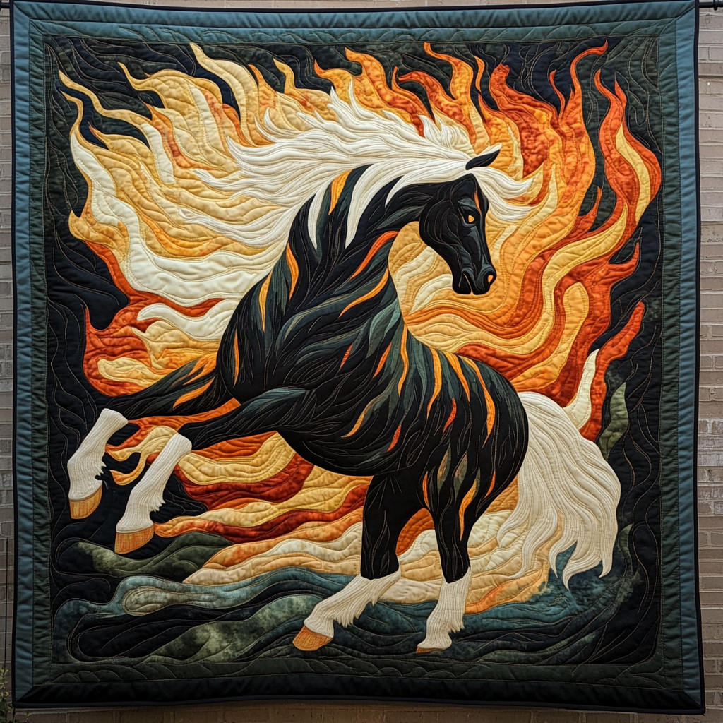 Untamed Hoofbeats Quilted Blanket - Throw (55" x 60")