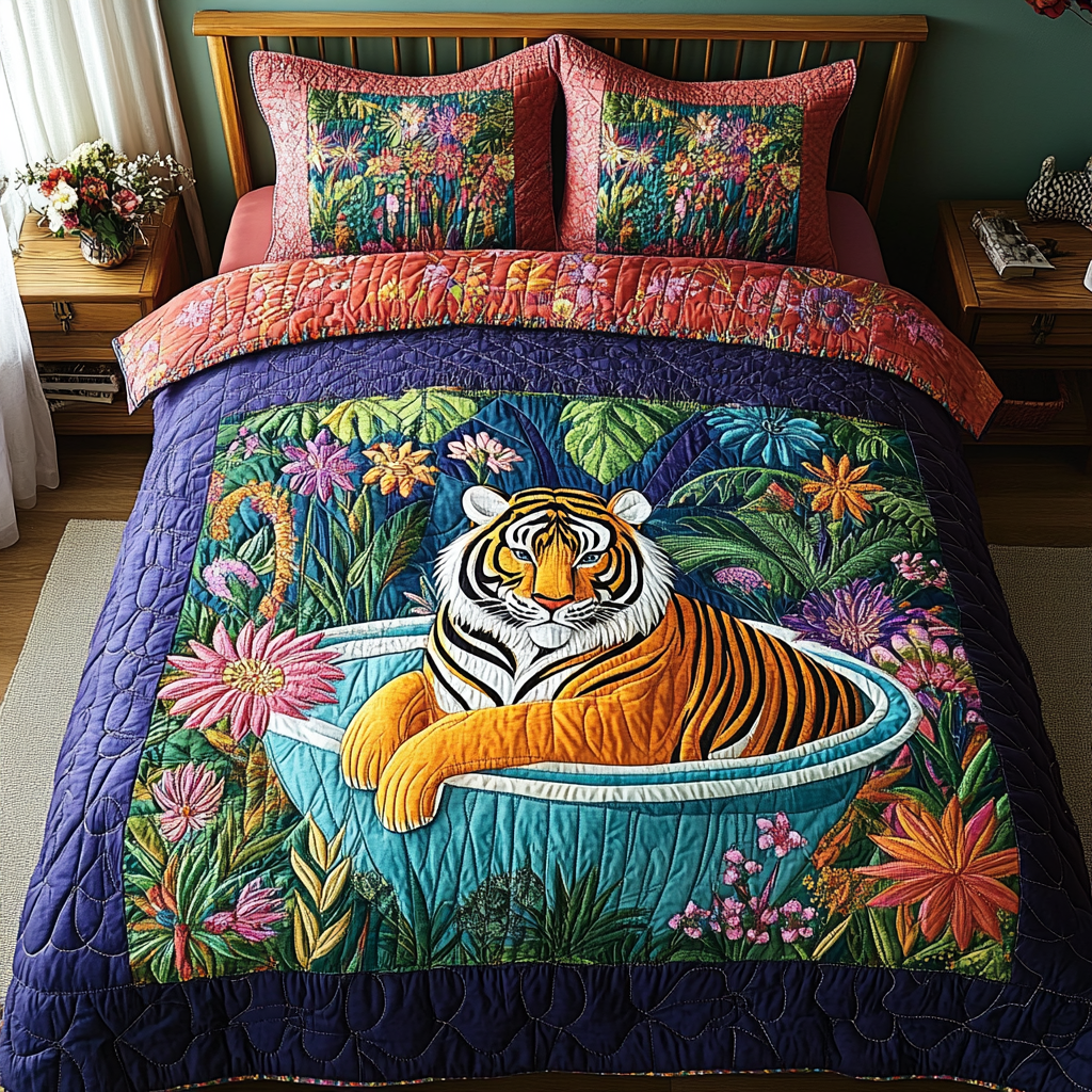 Untamed Opulence Quilted Bedding Set - Single (59" x 70")
