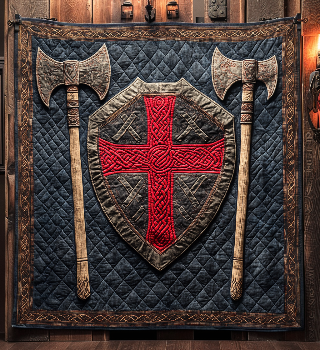 Valhalla Shield Quilted Blanket - Throw (55" x 60")