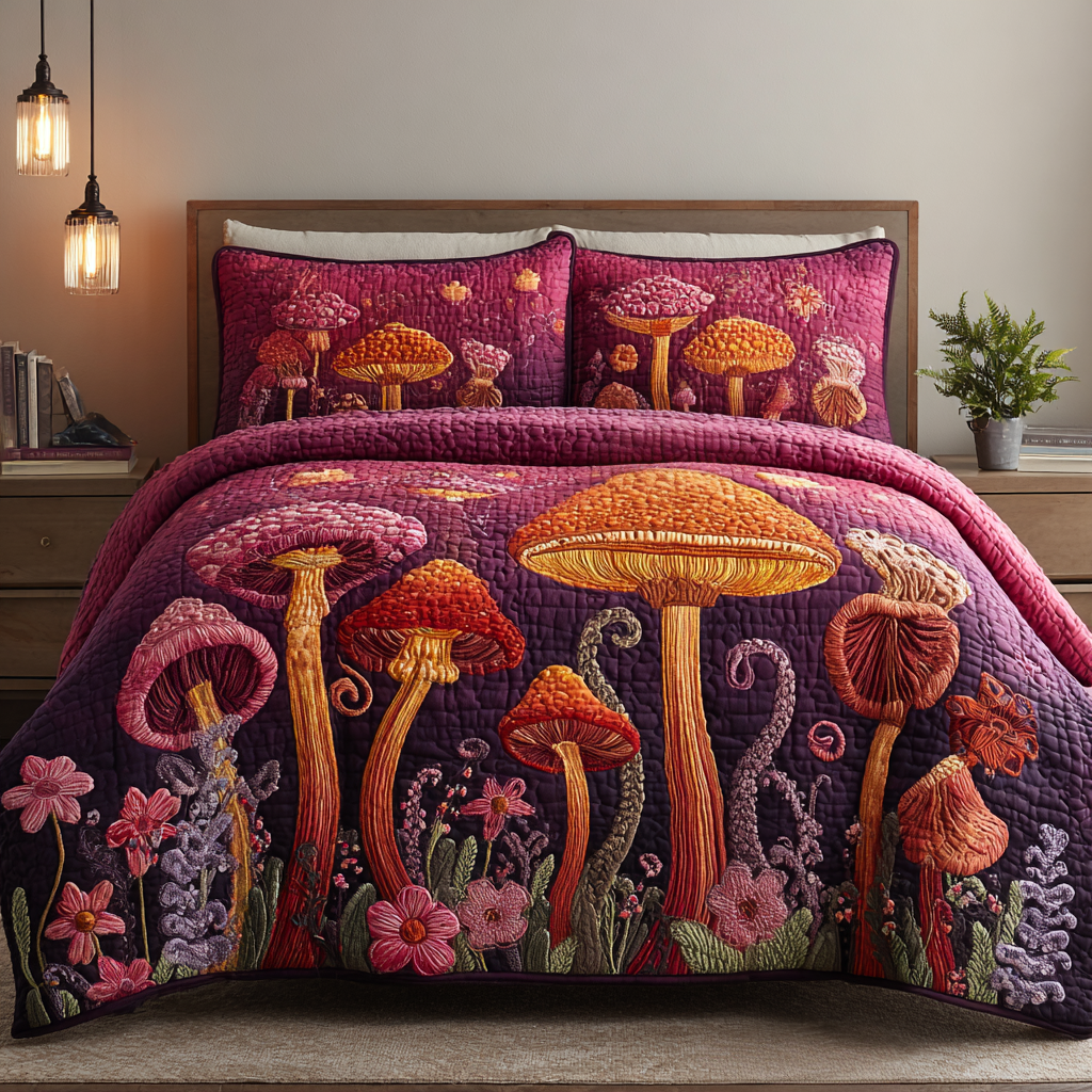 Velvet Forest 3-Piece Quilted Bedding Set - Single (59" x 70")