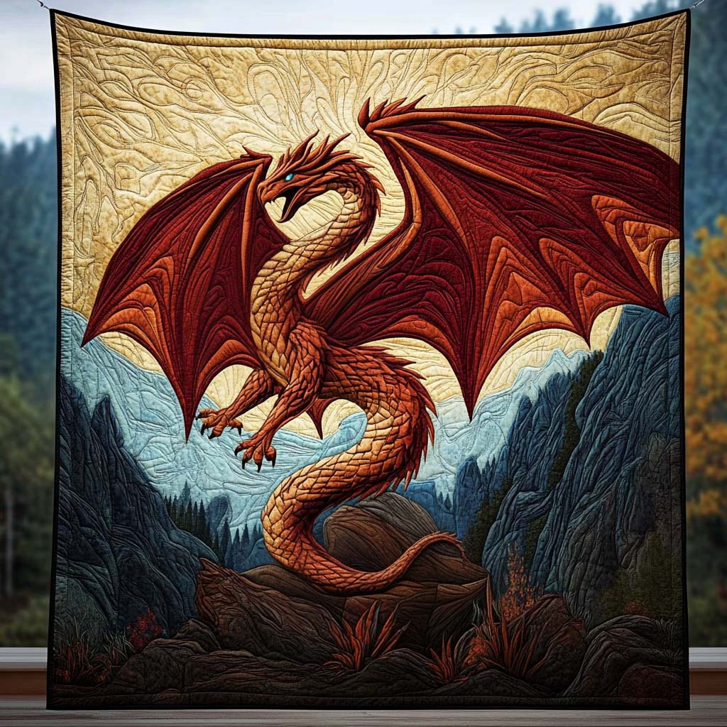 Vermillion Wrath Quilted Blanket - Throw (55" x 60")