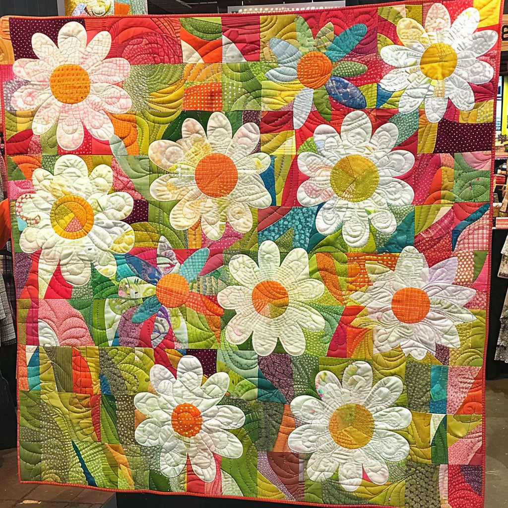 Vibrant Garden Quilted Blanket - Throw (55" x 60")