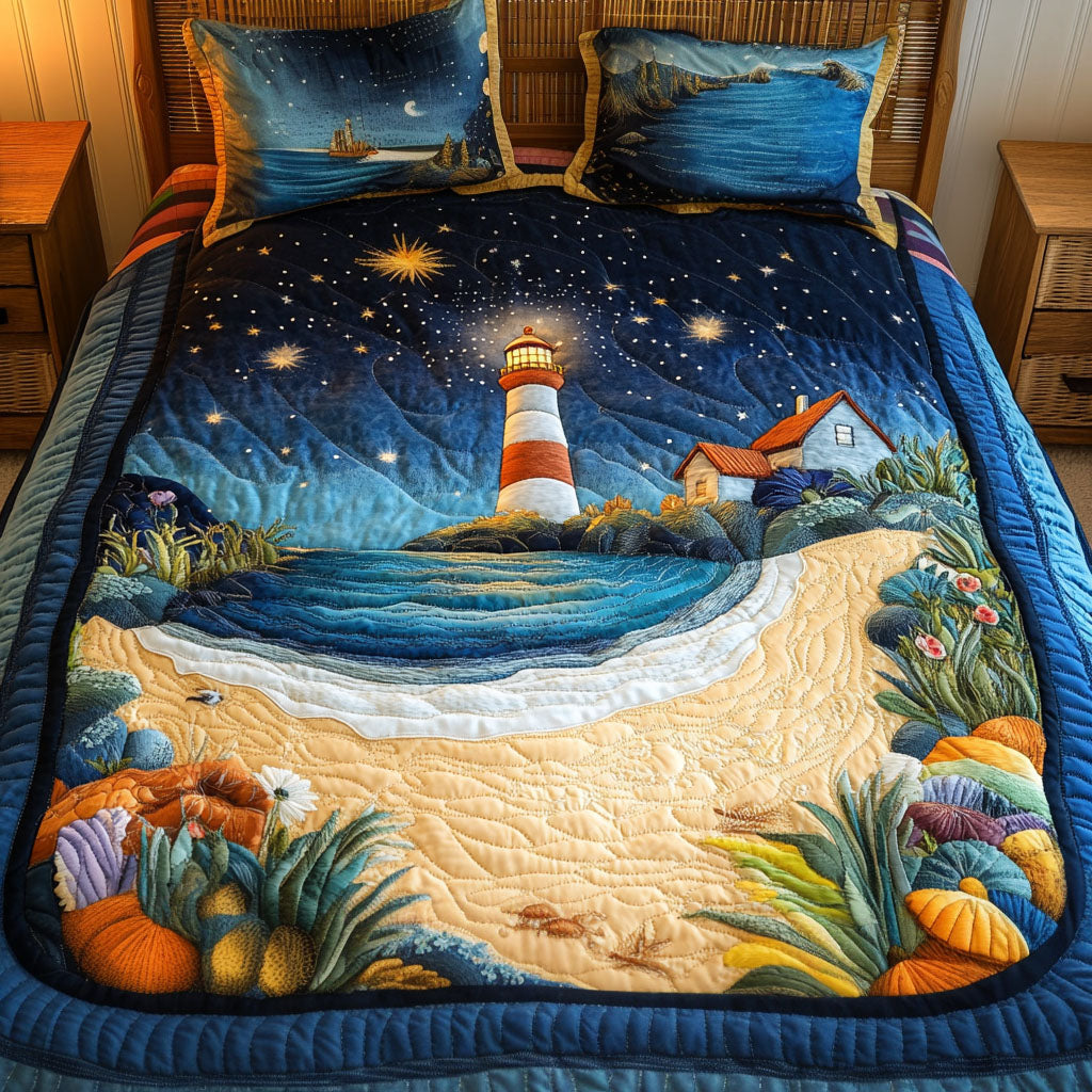 Vibrant Horizon 3-Piece Quilted Bedding Set - Single (59" x 70")