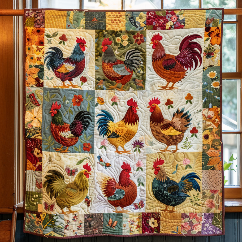 Throw (55'' x 60'') /Vibrant Village Quilted Blanket