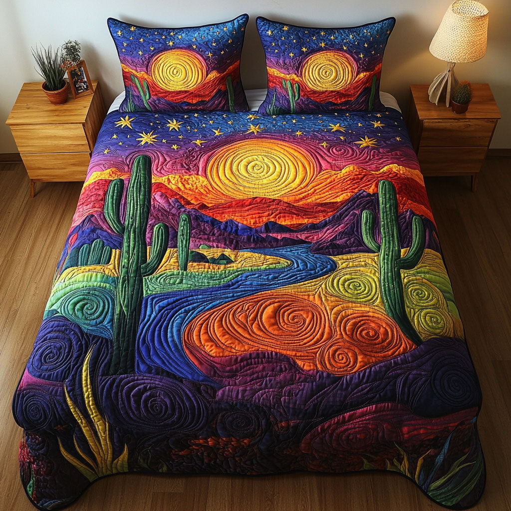 Vibrant Dunes 3-Piece Quilted Bedding Set - Single (59" x 70")