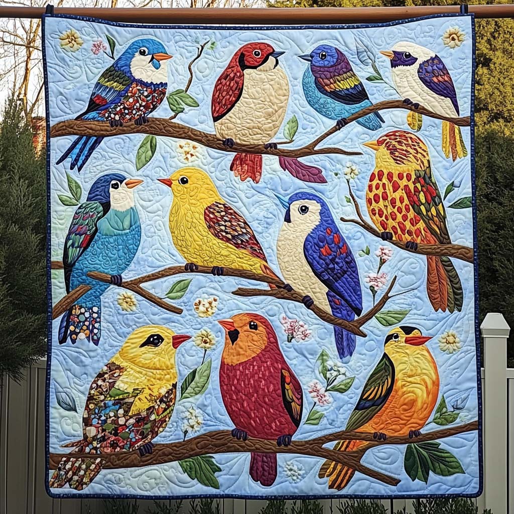 Vibrant Flock Quilted Blanket - Throw (55" x 60")