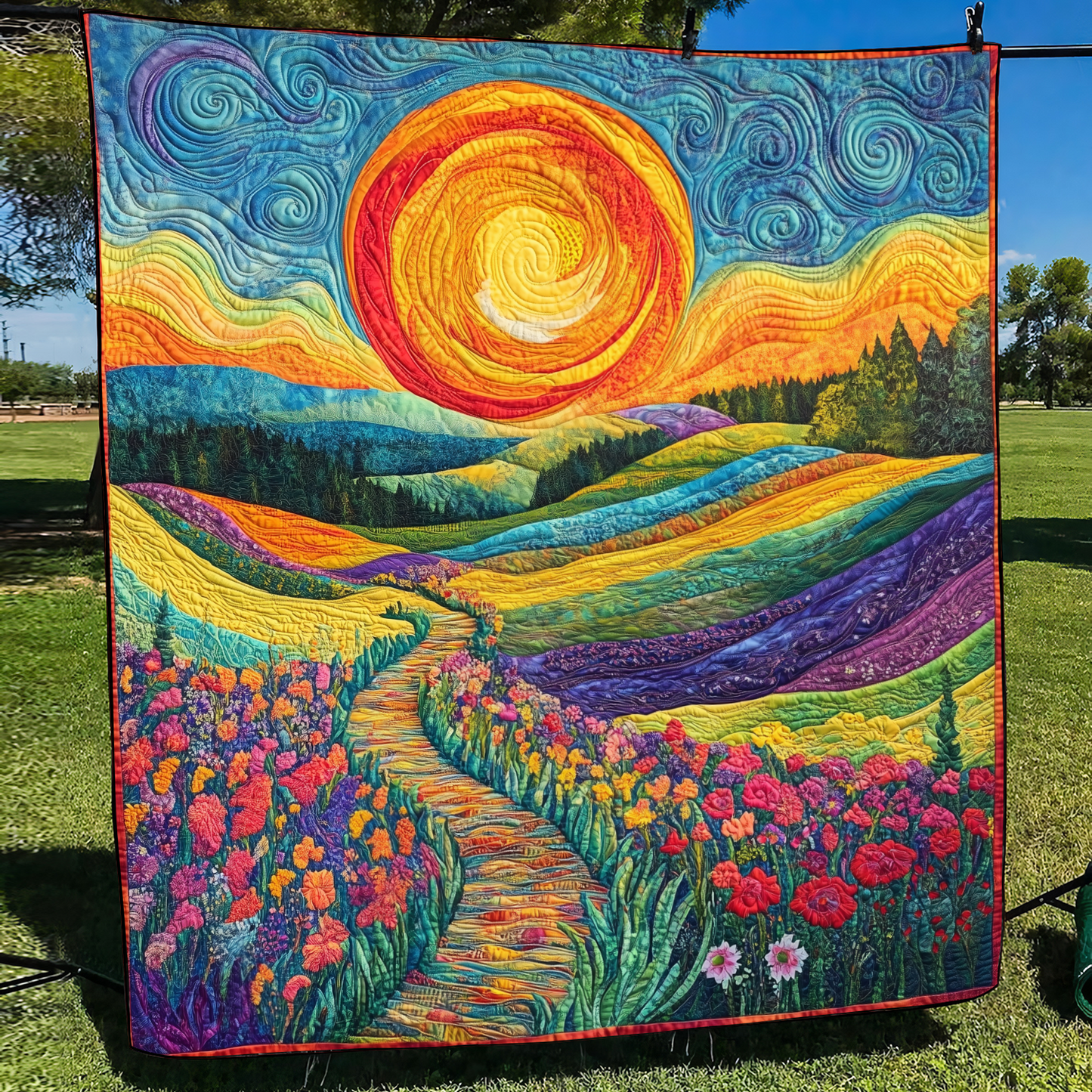 Vibrant Horizon Quilted Blanket - Throw (55" x 60")