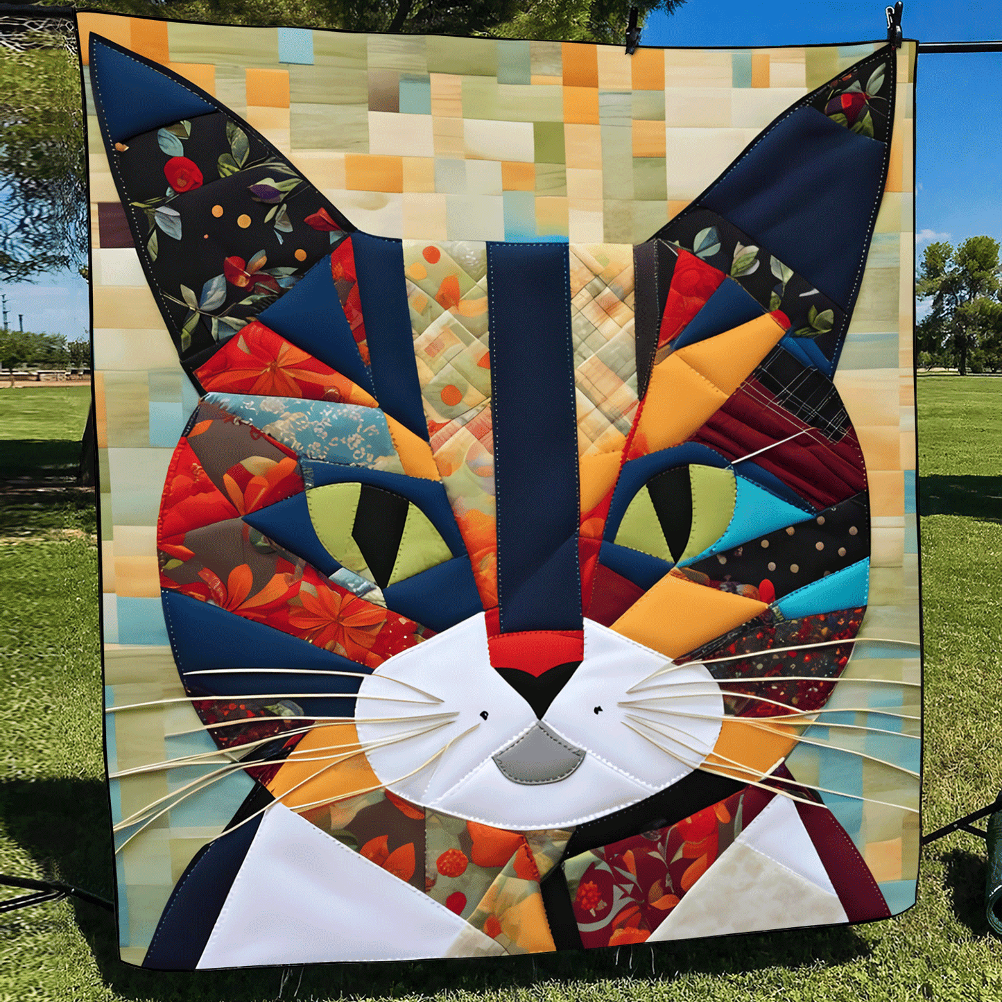 Vibrant Paws Quilted Blanket - Throw (55" x 60")