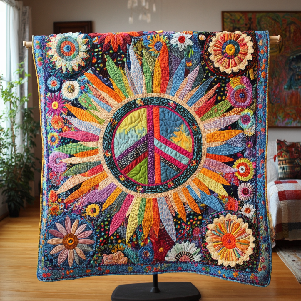 Vibrant Peace Quilted Blanket - Baby (30" x 40")