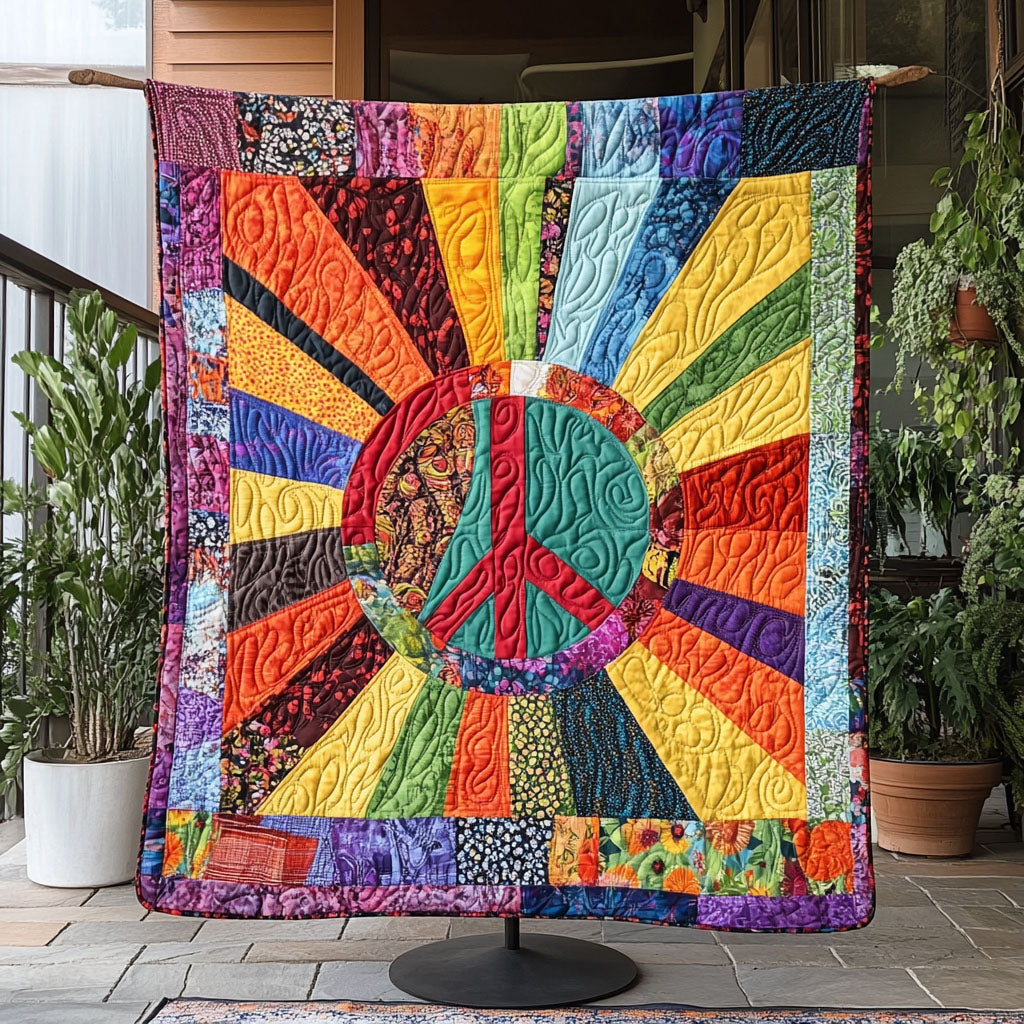 Vibrant Peace Quilted Blanket - Baby (30" x 40")