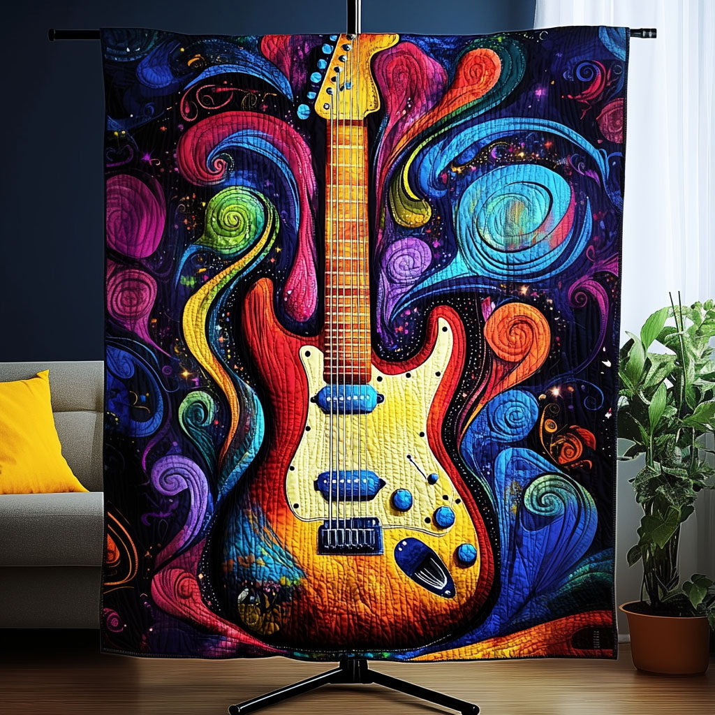 Vibrant Strings Quilted Blanket - Throw (55" x 60")