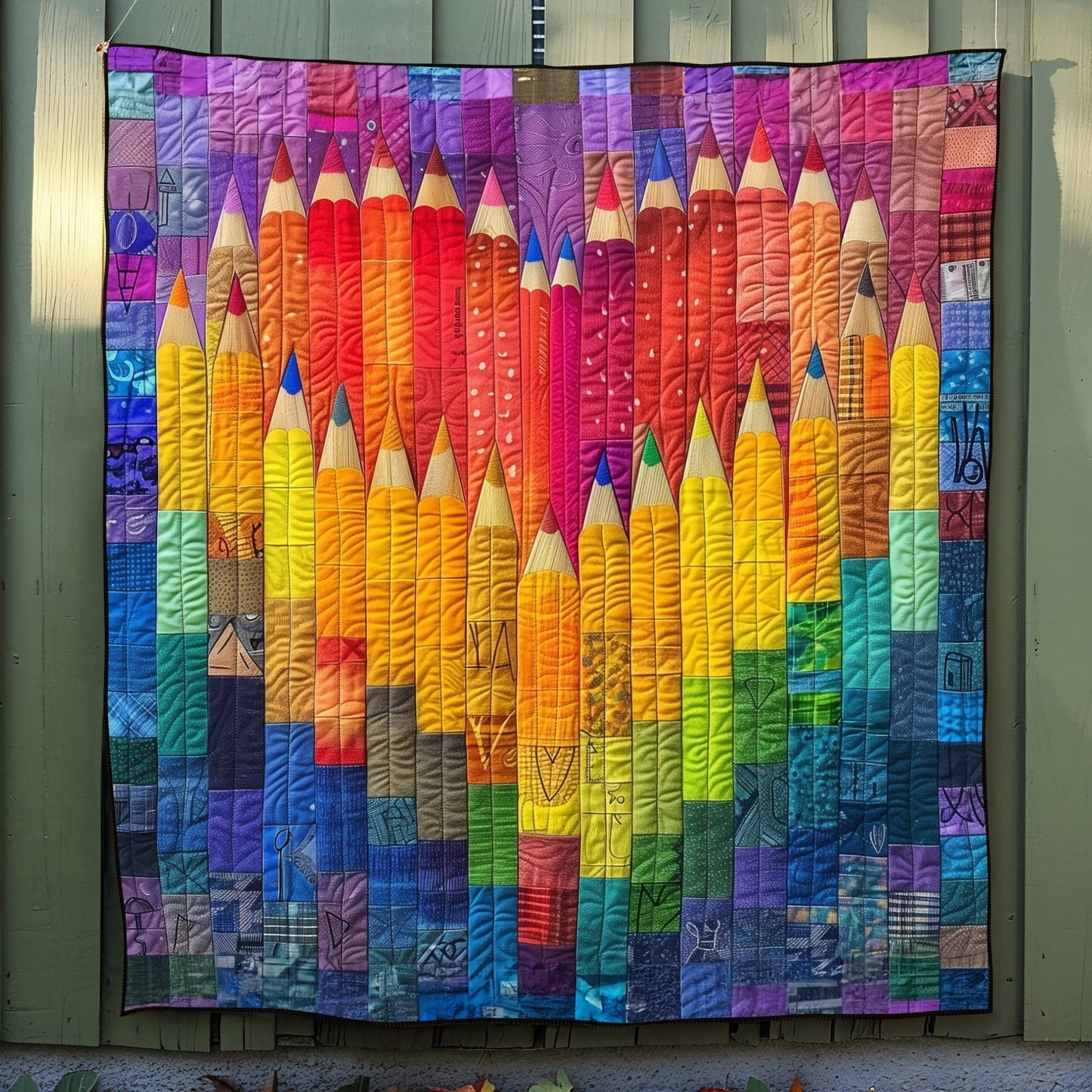 Vibrant Strokes Quilted Blanket - Throw (55" x 60")