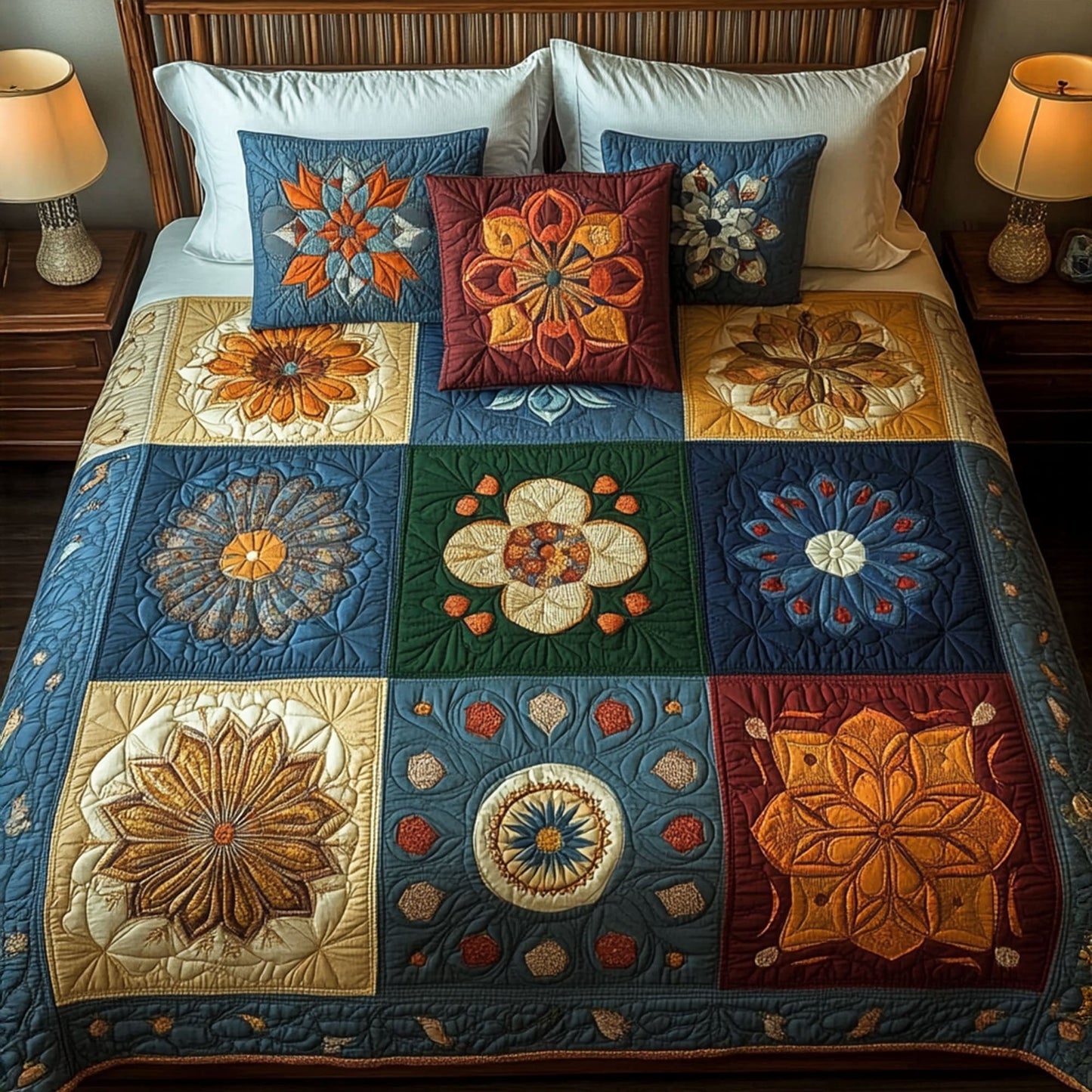 Vibrant Unity 3-Piece Quilted Bedding Set - Single (59" x 70")