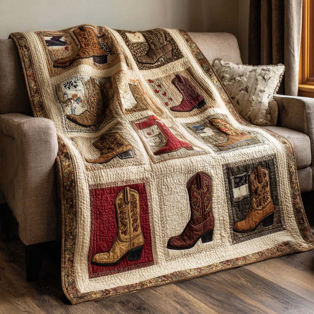 Vintage Boot Quilted Blanket - Baby (30" x 40") - Pack 1