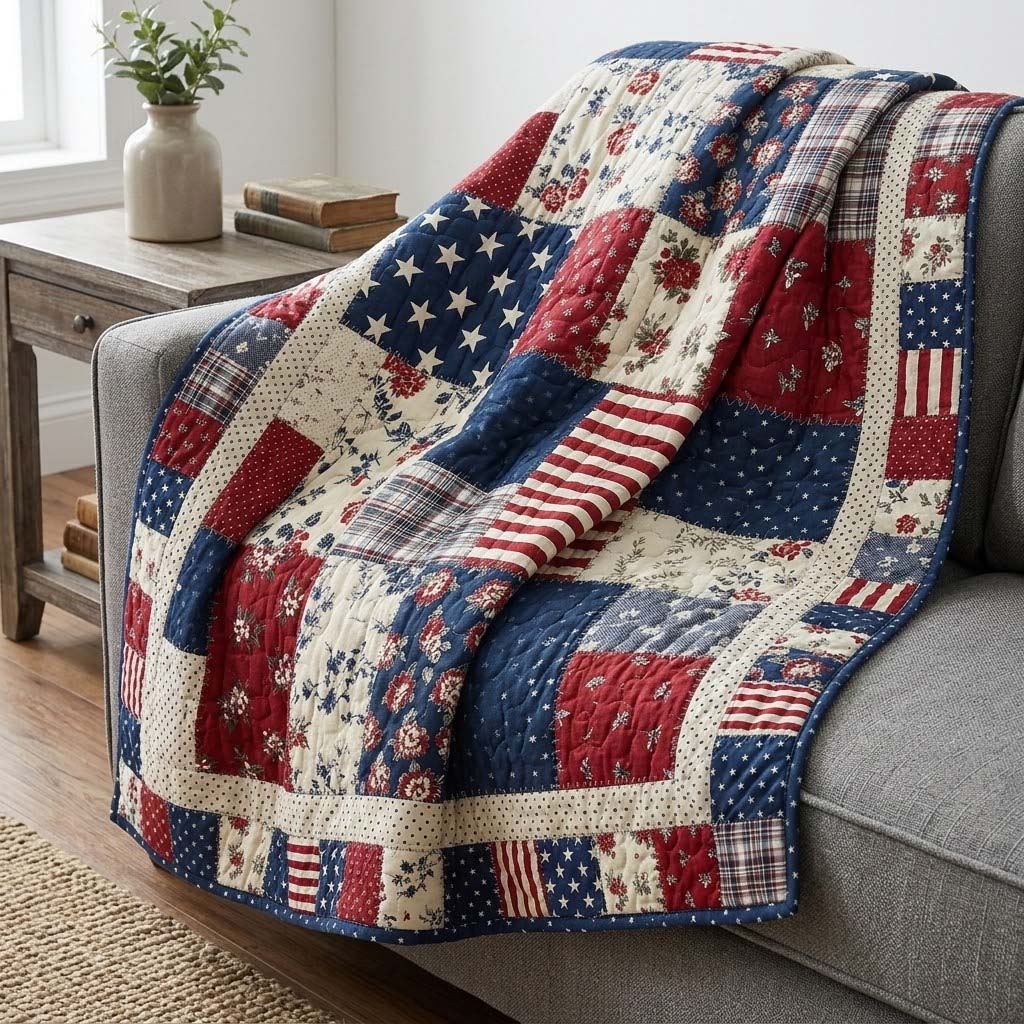 Vintage Flag Quilted Blanket - Baby (30" x 40") - Pack 1