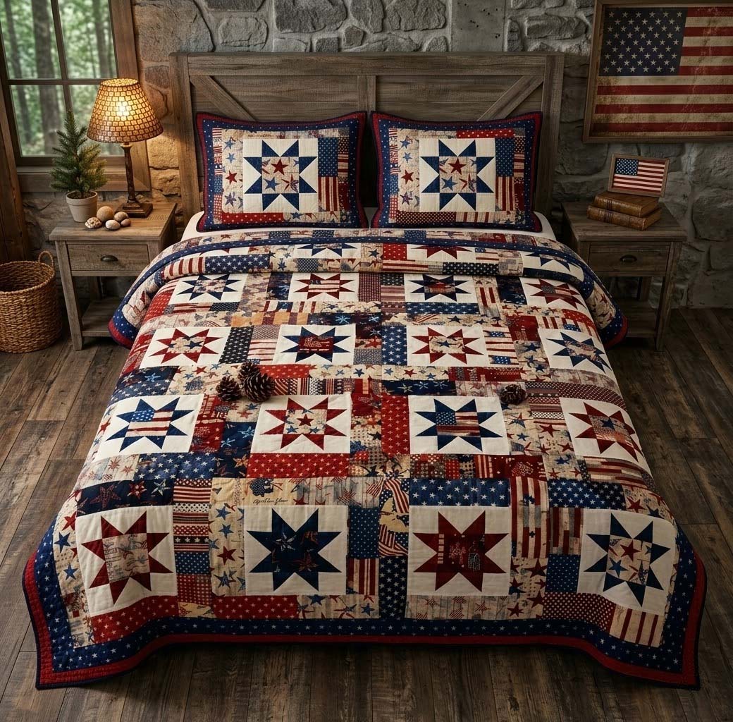 Vintage Glory 3-Piece Quilted Bedding Set - Single (59" x 70")