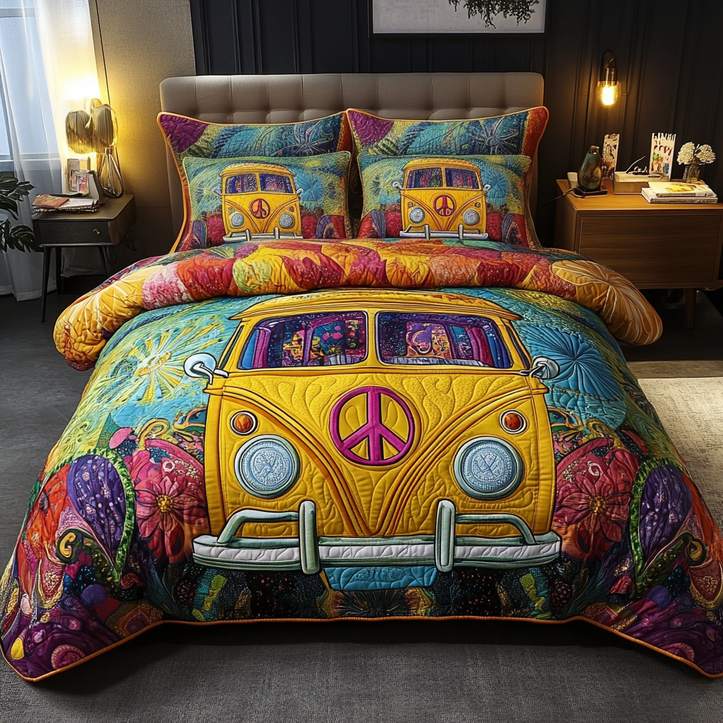 Vintage Voyage 3-Piece Quilted Bedding Set - Single (59" x 70")