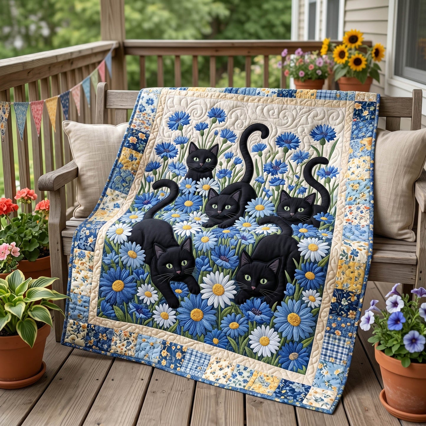 Vintage Whiskers Quilted Blanket - Baby (30" x 40") - Pack 1