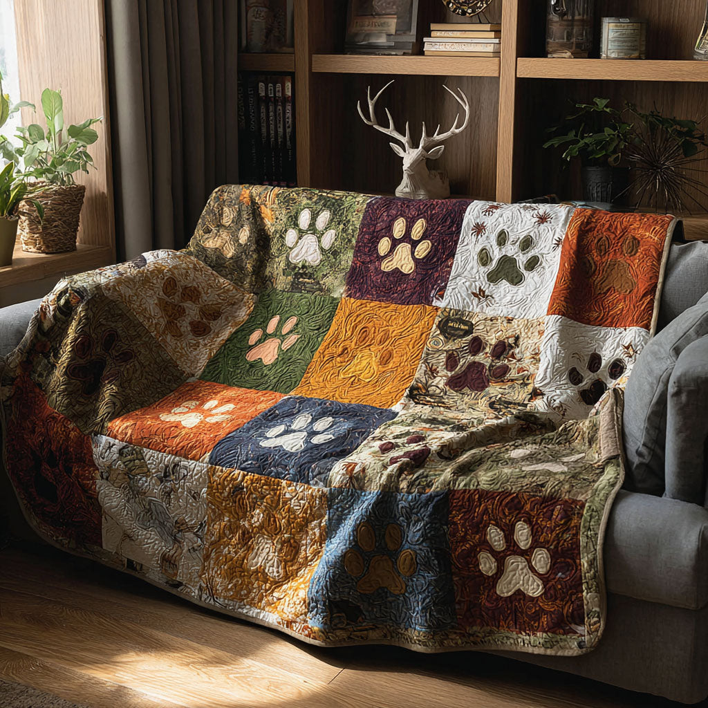 Warm Heart Paw Quilted Blanket - Baby (30" x 40") - Pack 1