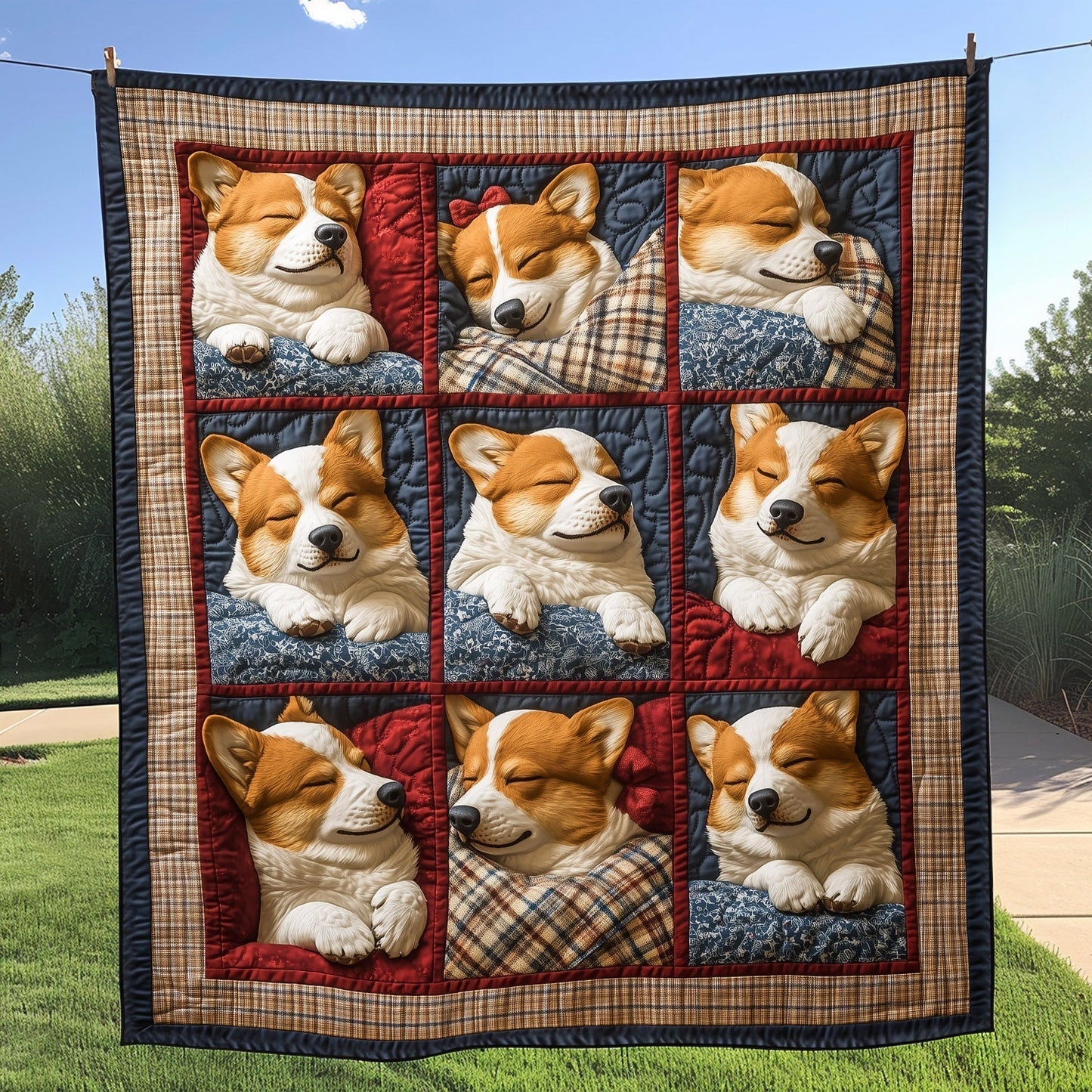 Warm Paws Quilted Blanket - Throw (55" x 60")
