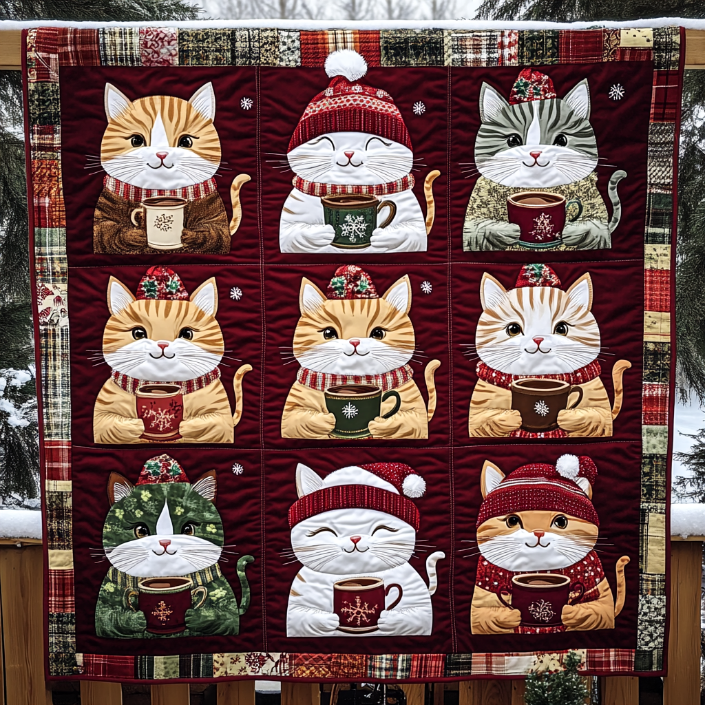 Warm Whiskers Quilted Blanket - Throw (55" x 60")
