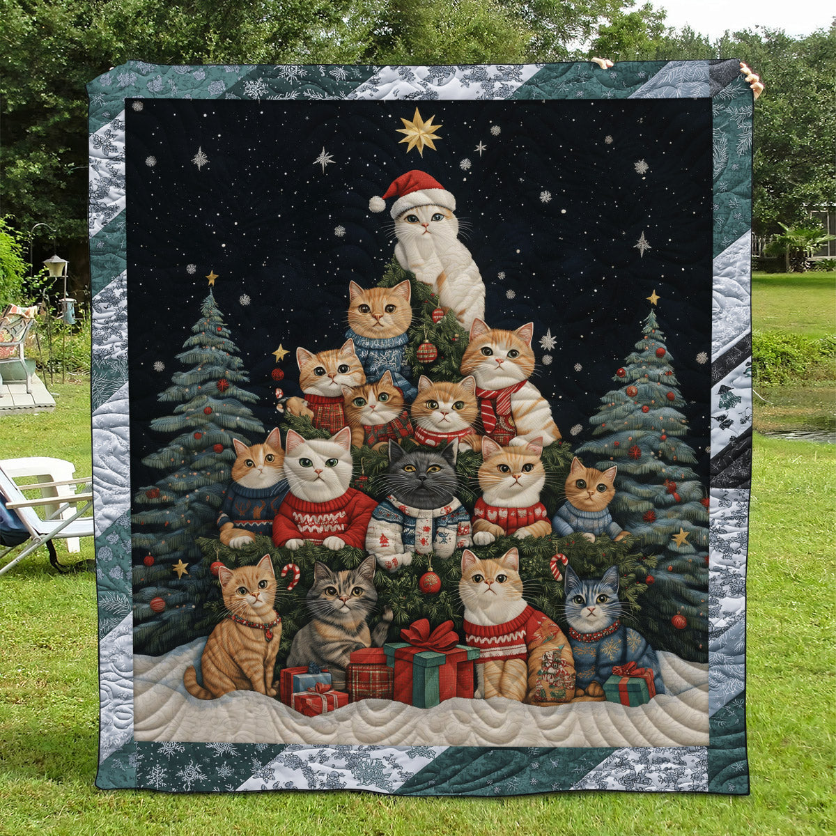 Warm Whiskers Quilted Blanket - Throw (55" x 60")