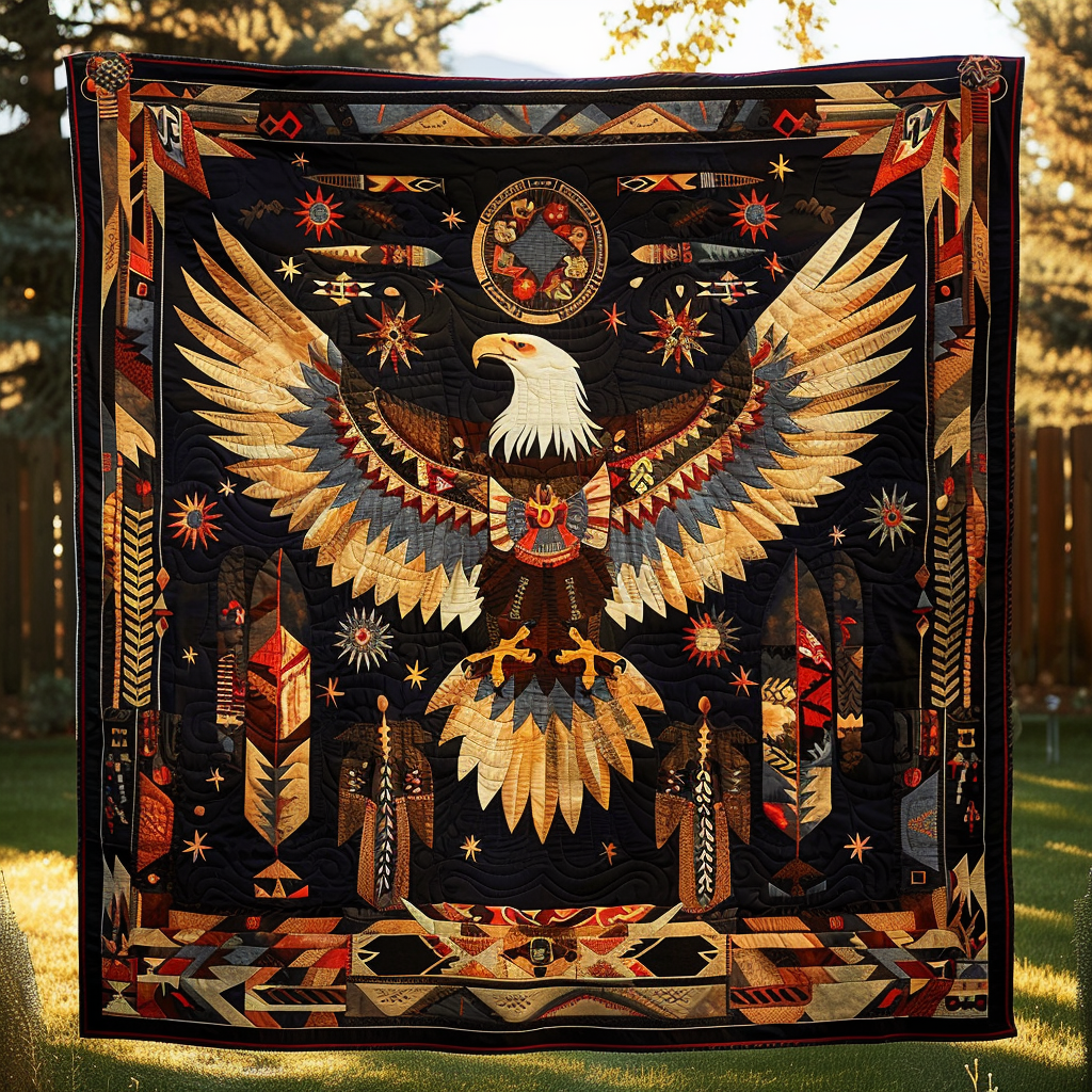 Warrior's Eagle Quilted Blanket - Throw (55" x 60")