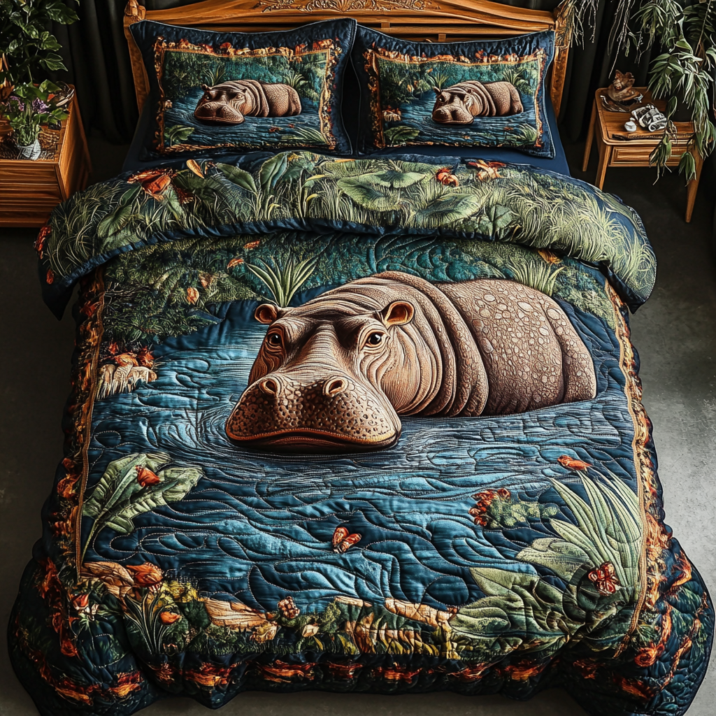 Water Wanderer Quilted Bedding Set - Single (59" x 70")