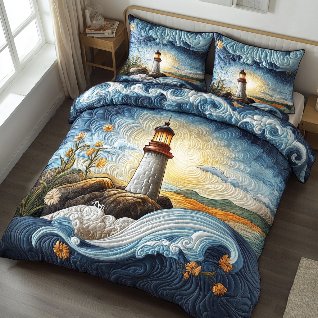Wave Keeper 3-Piece Quilted Bedding Set - Single (59" x 70")