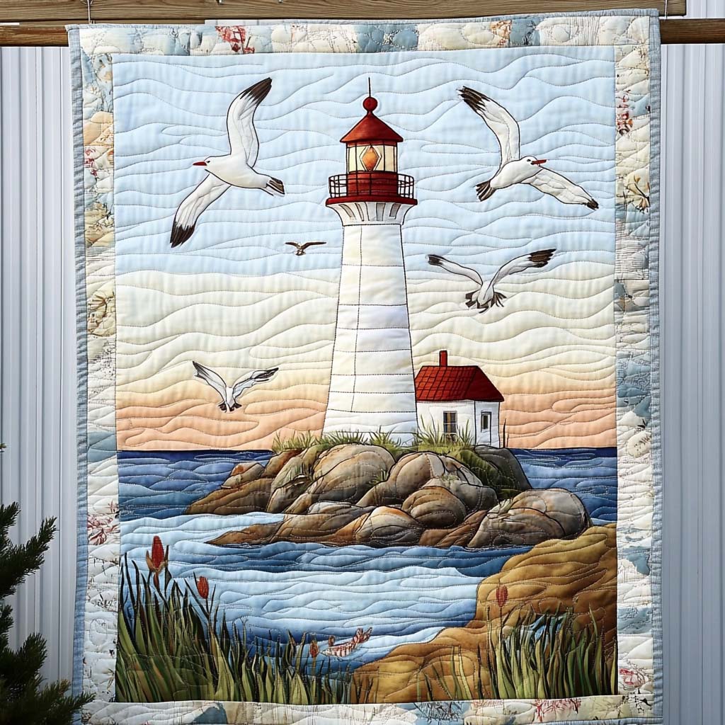 Waves Of Serenity Quilted Blanket - Throw (55" x 60")