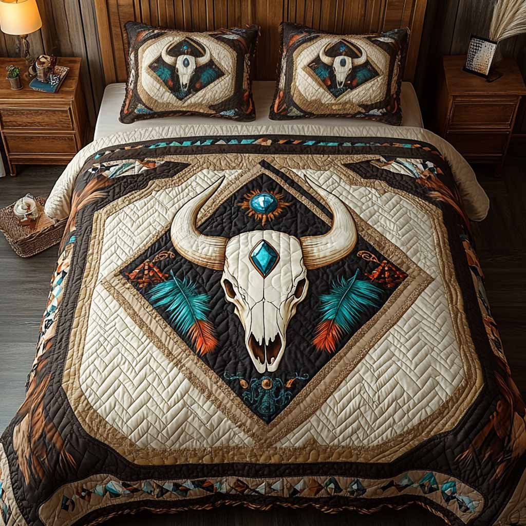 Western Crest 3-Piece Quilted Bedding Set - Single (59" x 70")