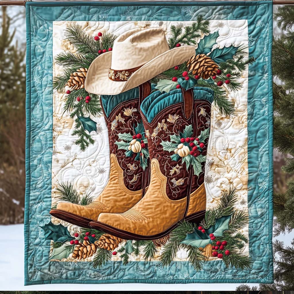 Western Joy Quilted Blanket - Throw (55" x 60")