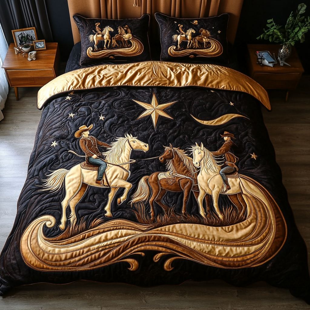 Western Trails 3-Piece Quilted Bedding Set - Single (59" x 70")