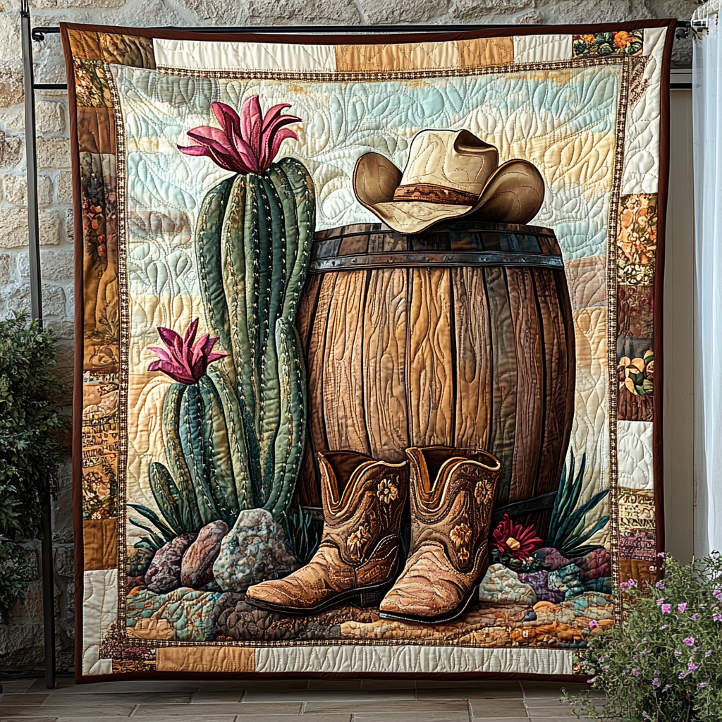 Western Walk Quilted Blanket - Throw (55" x 60")