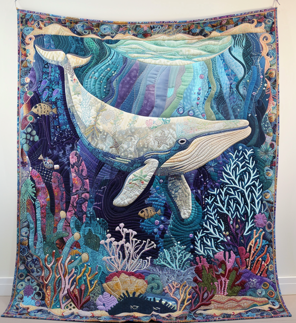 Whale Dreams Quilted Blanket - Throw (55" x 60")