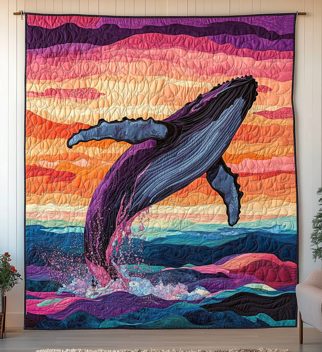 Whale Odyssey Quilted Blanket - Throw (55" x 60")