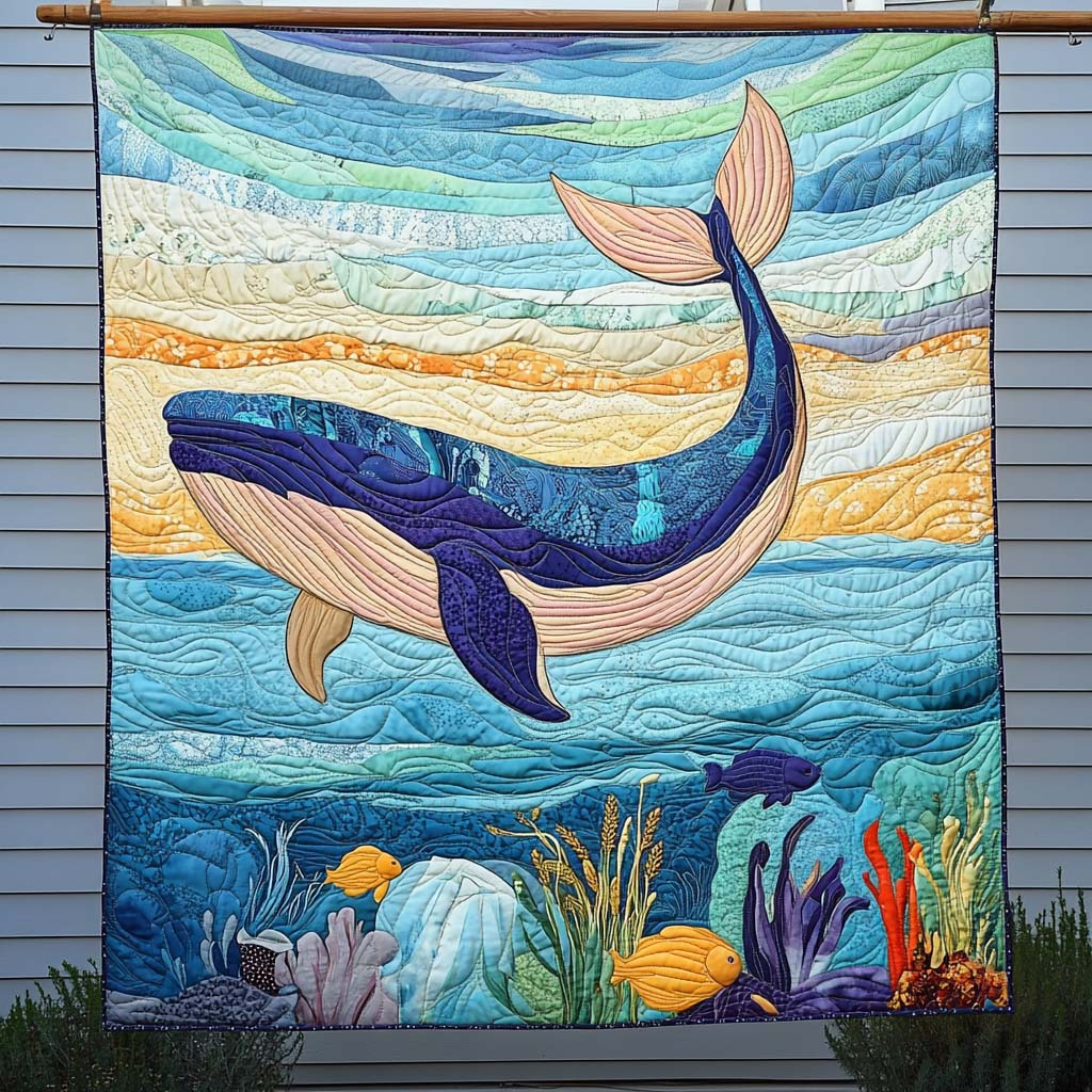 Whale Voyage Quilted Blanket - Throw (55" x 60")
