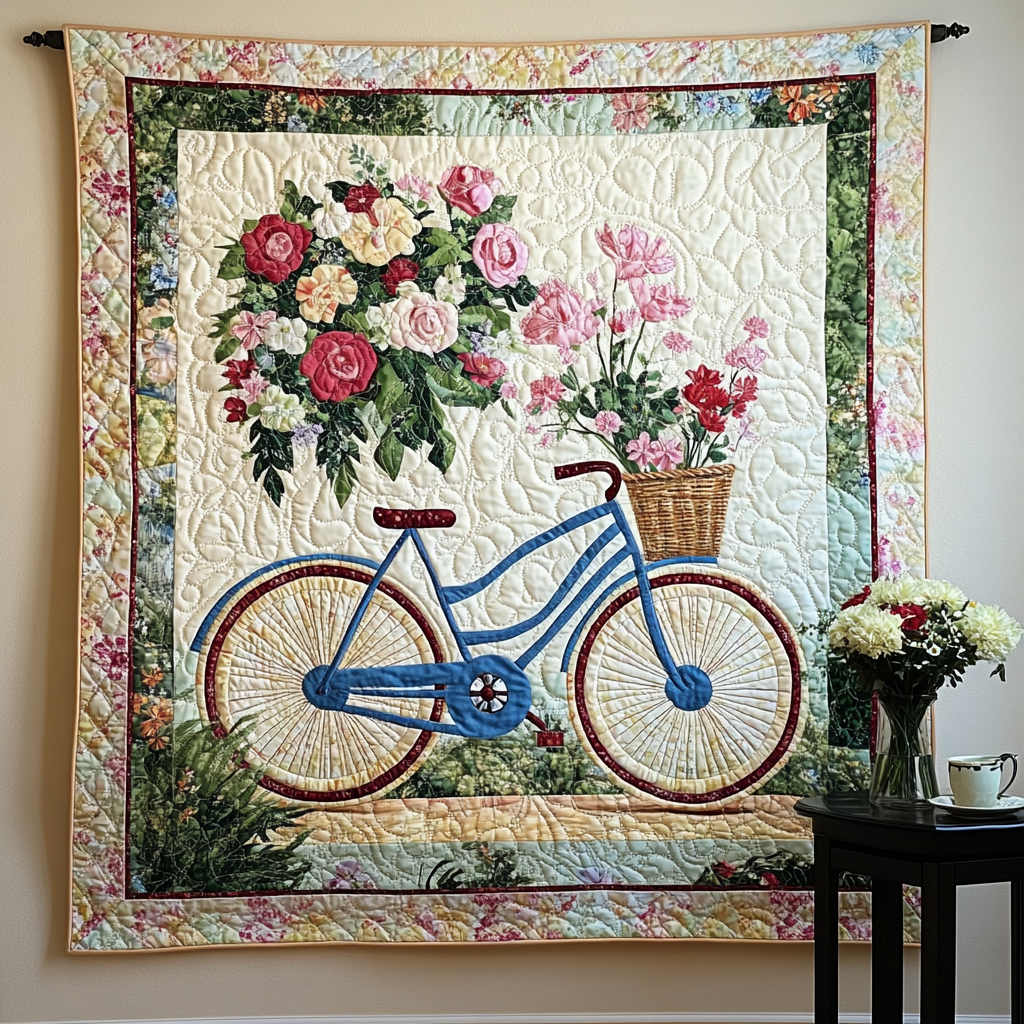 Wheels of Petals Art Quilt Hanging - Baby (30" x 40")