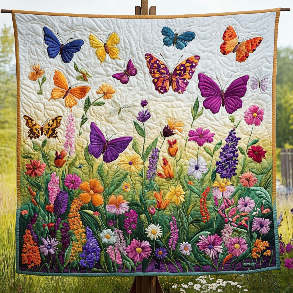 Whimsical Flight Quilted Blanket - Throw (55" x 60")