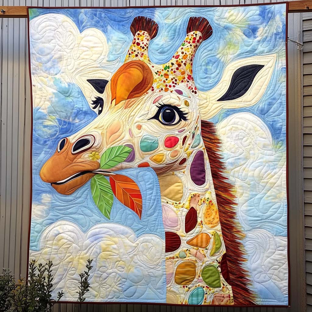 Whimsical Giraffe Delight Quilted Blanket - Throw (55" x 60")