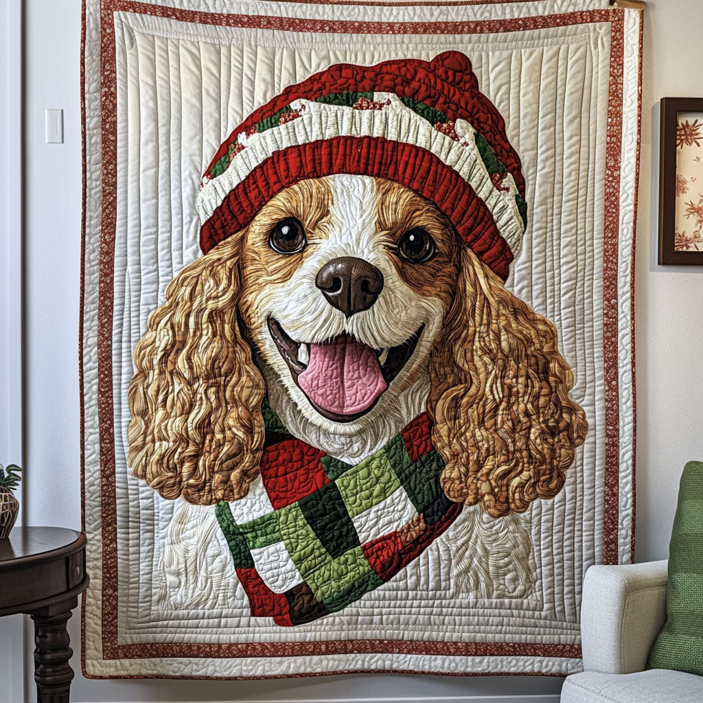 Whimsical Spaniel Quilted Blanket - Throw (55" x 60")
