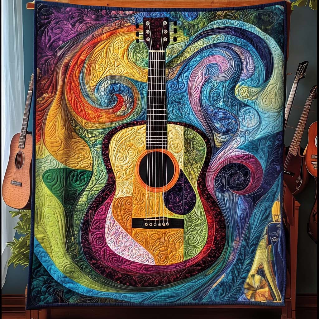Whirlwind Harmony Quilted Blanket - Throw (55" x 60")