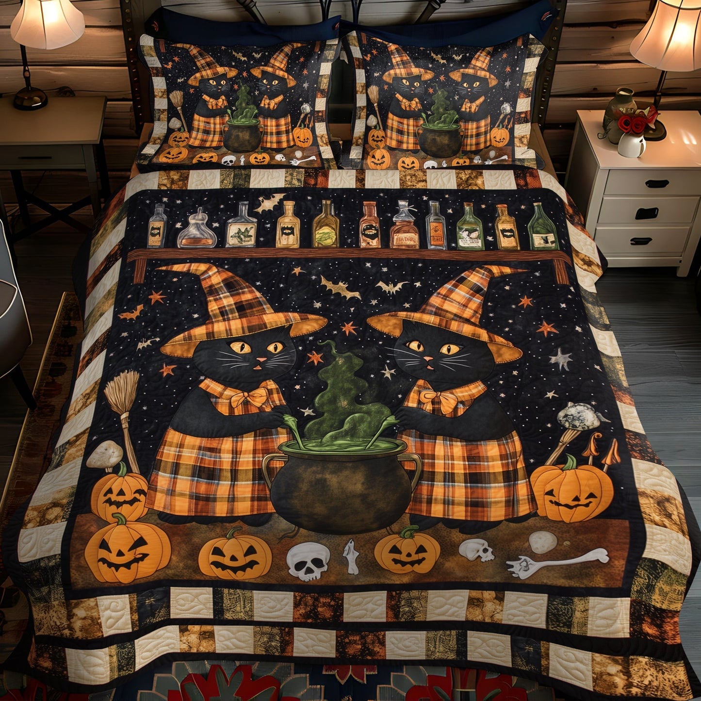 Whisker Magic 3-Piece Quilted Bedding Set - Single (59" x 70")