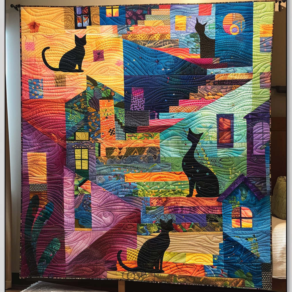 Whisker Neighbor Quilted Blanket - Throw (55" x 60")