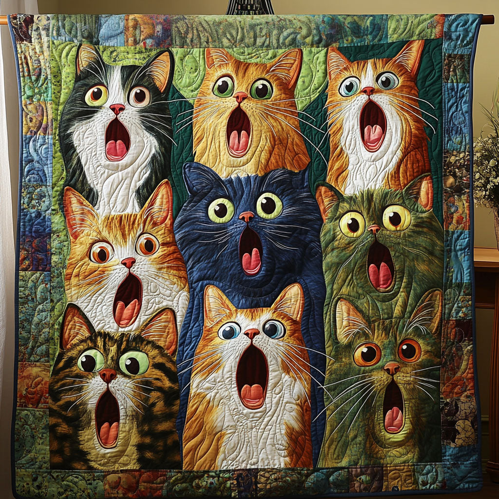 Whisker Whimsy Quilted Blanket - Throw (55" x 60")
