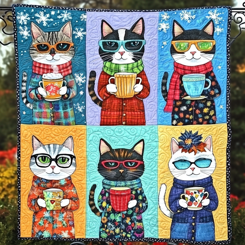 Whisker Wonderland Quilted Blanket - Throw (55" x 60")